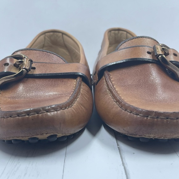 Tod’s Women Slip on Buckle Tan Leather Loafers. Size 6.5 US (36.5 Italian). - Picture 6 of 12